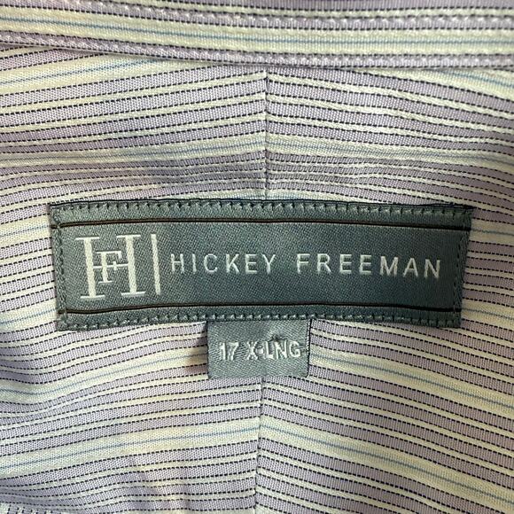 Hickey Freeman Dress Shirt Size 17 X-Long French Cuff Striped Executive Office - Picture 8 of 16
